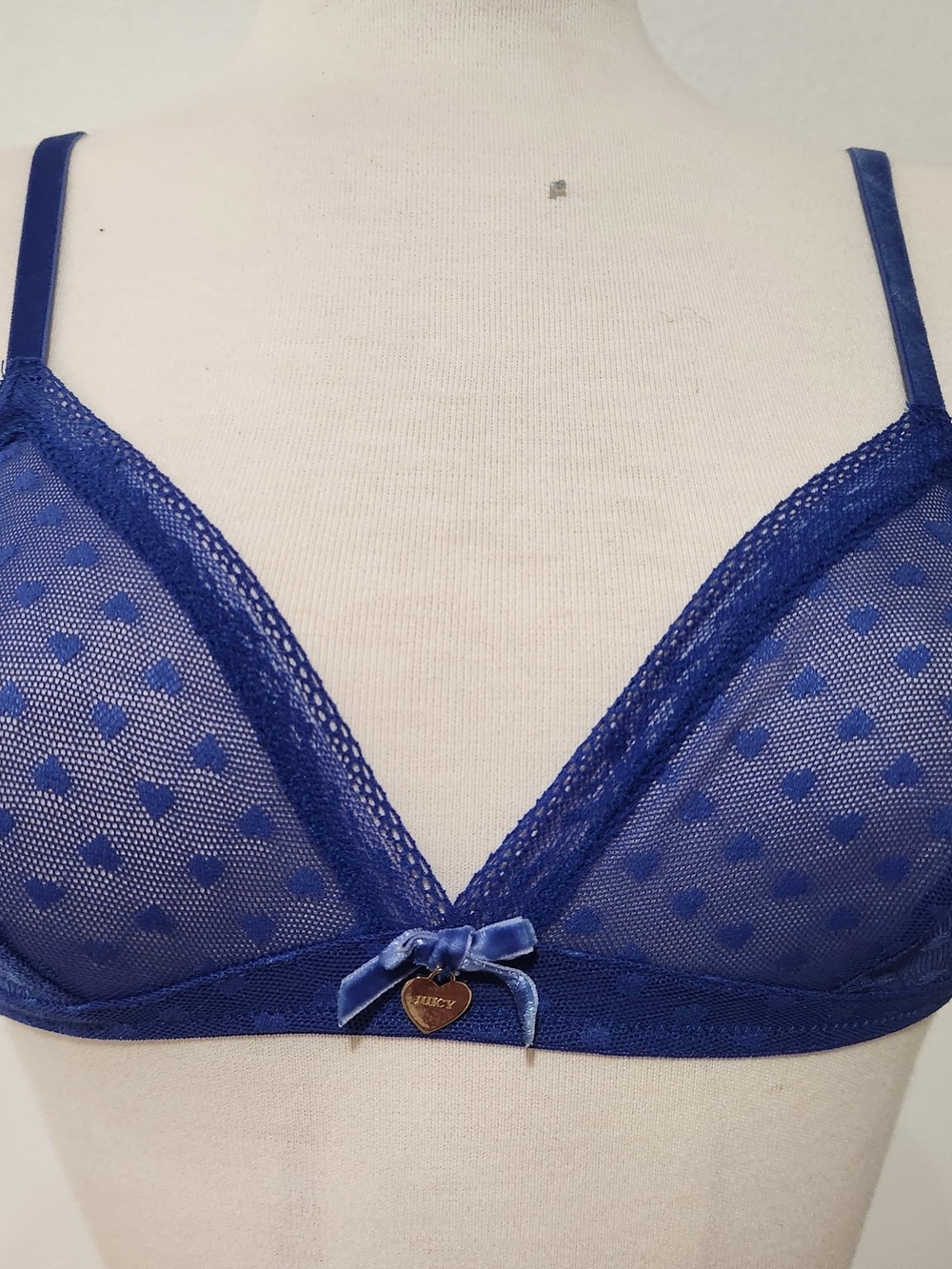 Juicy Couture Royal Blue Lace Triangle Bralette